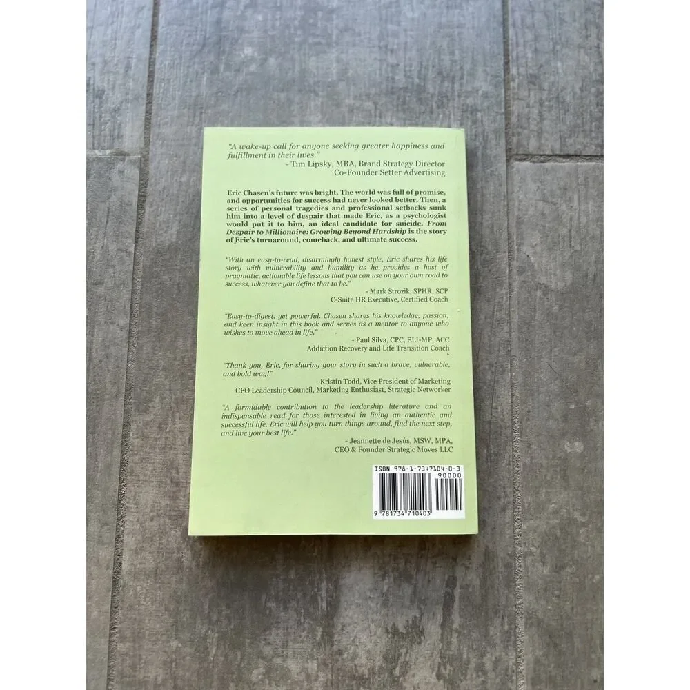 From Despair to Millionaire: Growing Beyond Hardship BRAND NEW Self Help Care